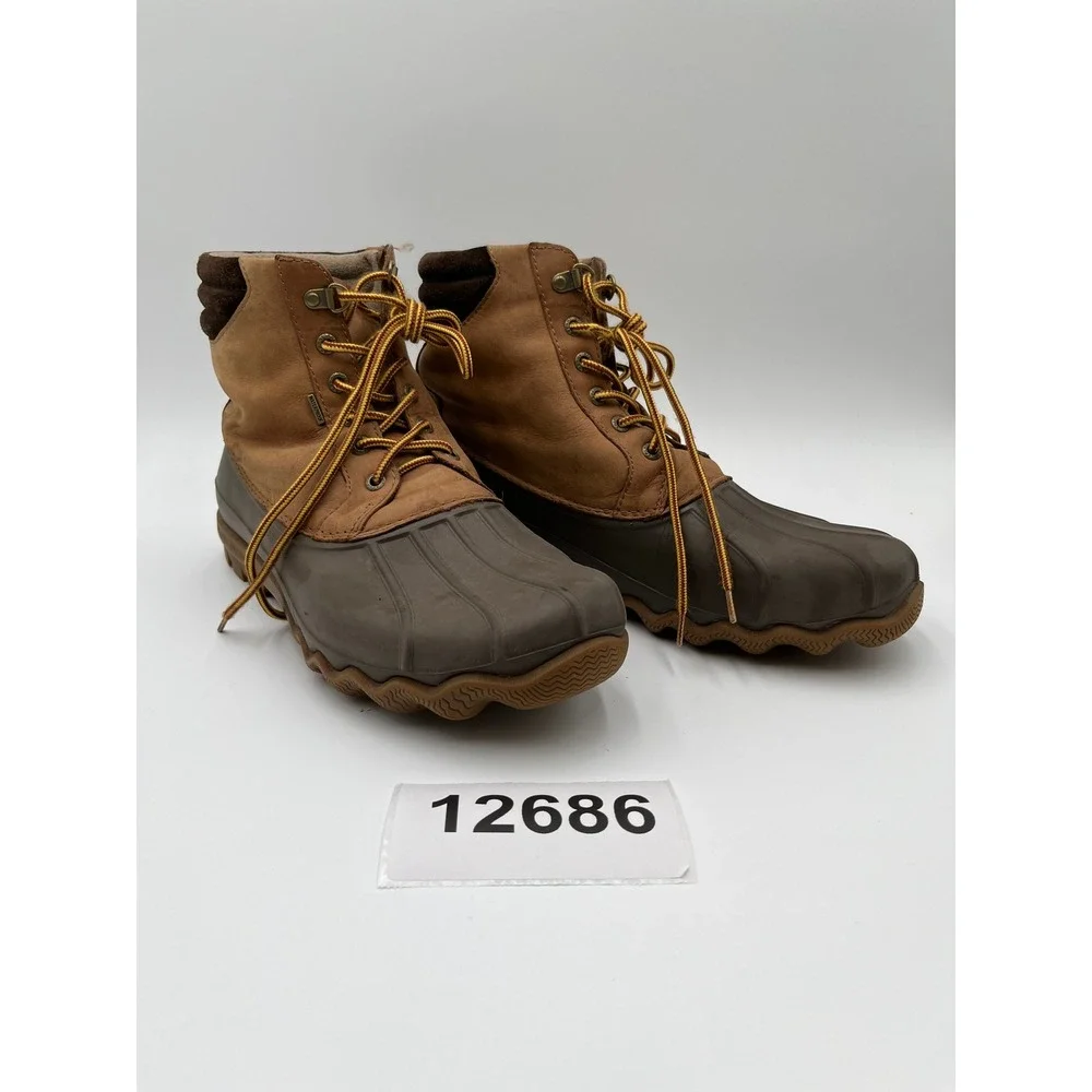 Sperry Avenue STS12126 Duck Boots Mens 10.5M Brown Leather Waterproof Lace Up